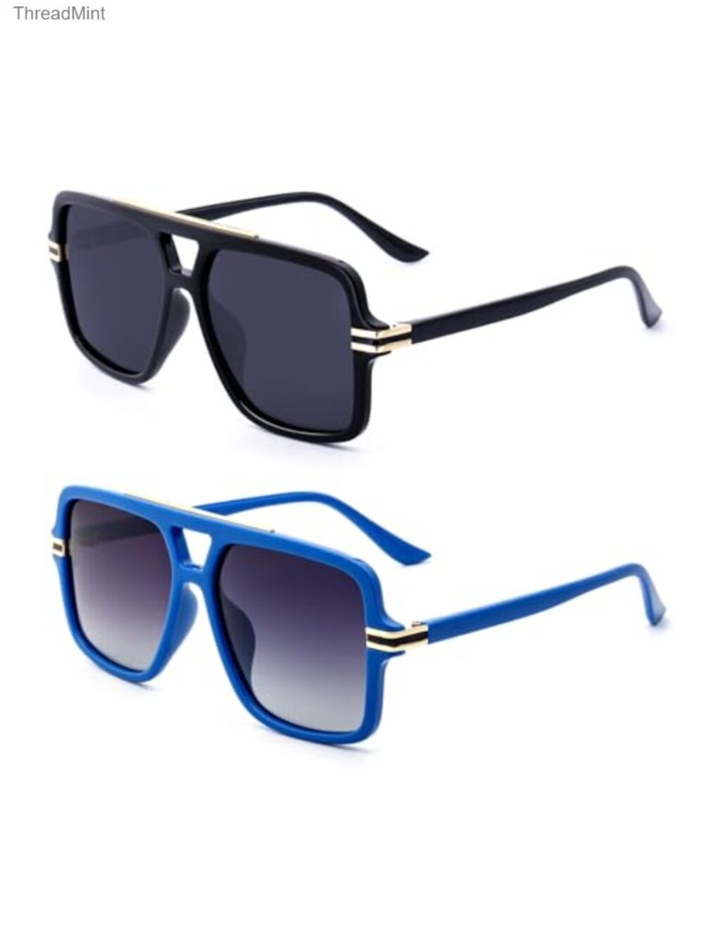 Polarized Oversized Square Aviator Sunglasses UV400 Full-Frame Shield